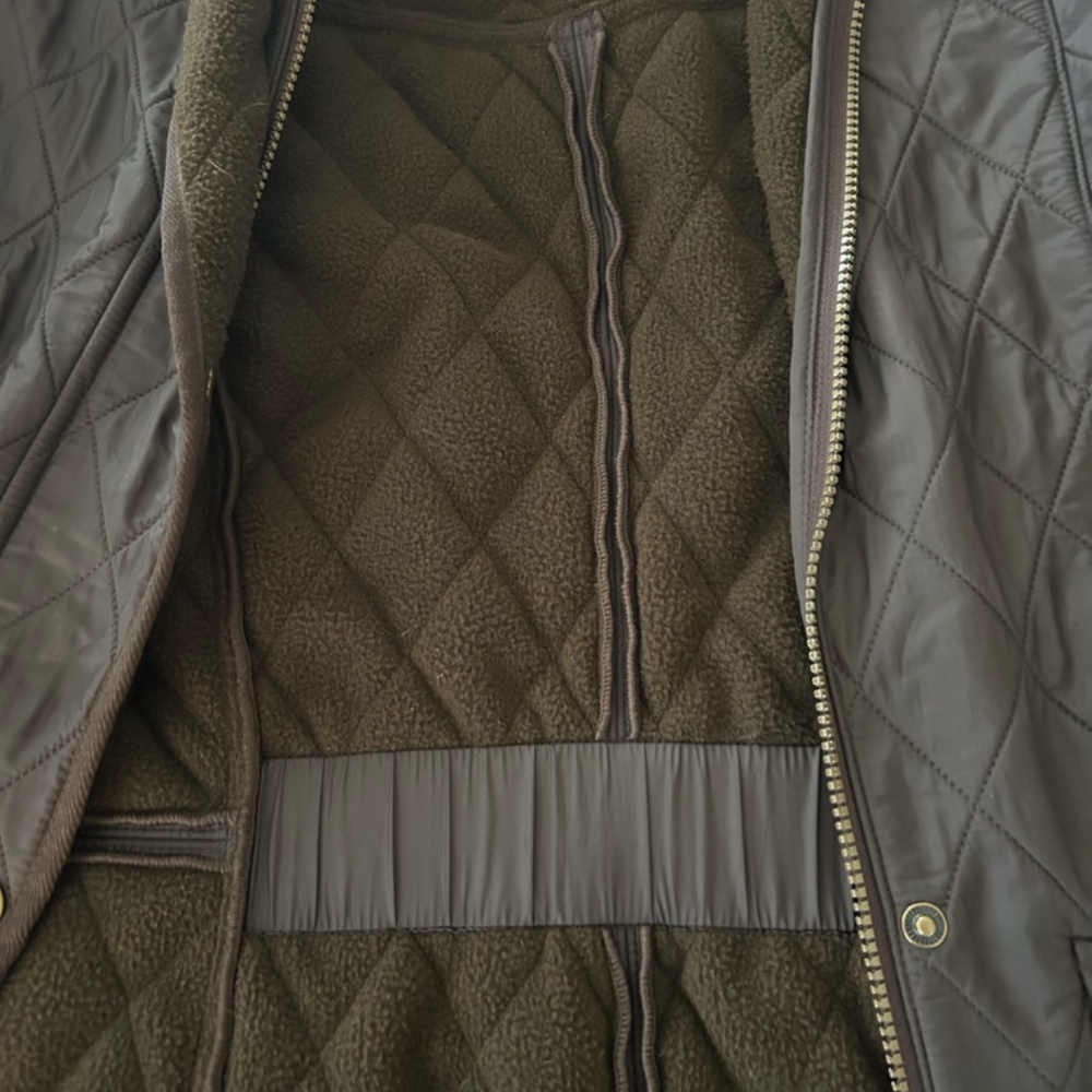 BROWN Barbour Cavalry Quilted polar fleece lined jacket - Picture 6 of 11